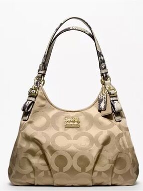 Coach Madison Op Art Sateen Maggie Shoulder Bag